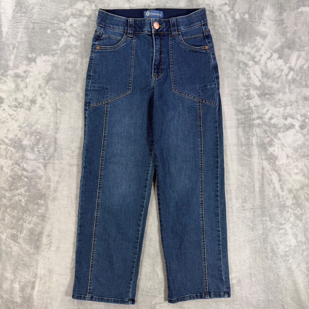 Democracy Ab Solution High Rise Straight Leg Jeans Women's Size 2 Dark Blue